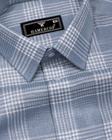 Zip Gray With White Waffle Dobby Check Shirt