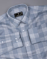 Zip Gray With White Waffle Dobby Check Shirt