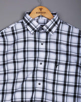 Eden Black With White Waffle Dobby Check Shirt