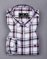Eden Wine Purple With White Waffle Dobby Check Shirt