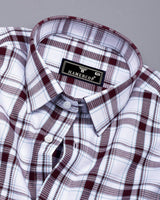 Eden Wine Purple With White Waffle Dobby Check Shirt