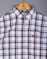Eden Wine Purple With White Waffle Dobby Check Shirt