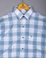 Lupito Gray With White Dobby Check Formal Cotton Shirt