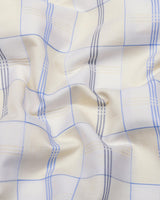 Anzio Cream Jacquard Check Premium Giza Shirt