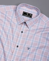 Boolean Dusty Pink With Gray Waffle Dobby Check Shirt