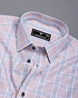 Boolean Dusty Pink With Gray Waffle Dobby Check Shirt
