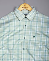 Boolean Pista Green Waffle Check Dobby Cotton Shirt