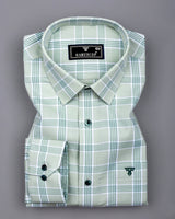 Boolean Pista Green Waffle Check Dobby Cotton Shirt
