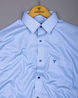 Edessa Blue Formal Check Premium Giza Shirt
