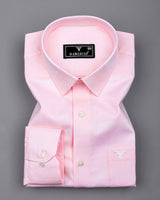 Fleesy Pink Jacquard Weft Stripe Premium Giza Shirt