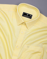 Laser Lemon Yellow Solid Dobby Cotton Shirt