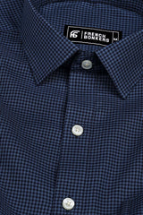 Dark grey with black houndstooth pattern cotton shirt