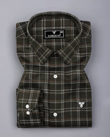 Nizomi Green With White Twill Check Dobby Cotton Shirt