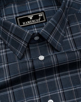 Nizomi Gray With White Twill Check Dobby Cotton Shirt