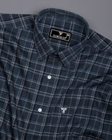 Nizomi Gray With White Twill Check Dobby Cotton Shirt