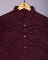 Cinchona Maroon Solid Premium Giza Cotton Shirt