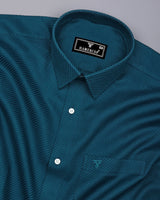 Cinchona Peacock Blue Solid Premium Giza Cotton Shirt