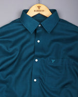 Cinchona Peacock Blue Solid Premium Giza Cotton Shirt