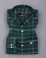 Zuri Green With White Check Dobby Cotton Shirt