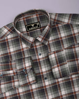 Opera Green Multicolor Twill Check Premium Cotton Shirt