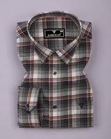 Opera Green Multicolor Twill Check Premium Cotton Shirt