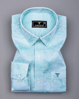 Mountain Aqua Blue Twill Premium Cotton Shirt