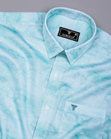 Mountain Aqua Blue Twill Premium Cotton Shirt