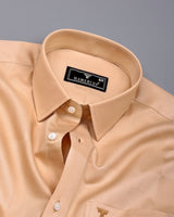 Seagull Biscuit Cream With Self Broad Box Premium Cotton Shirt