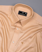 Seagull Biscuit Cream With Self Broad Box Premium Cotton Shirt