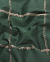 Glossy Green With Gray Jacquard Broad Check Premium Shirt