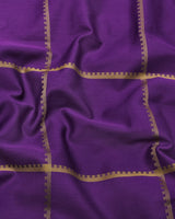 Glossy Purple With Golden Jacquard Broad Check Premium Shirt