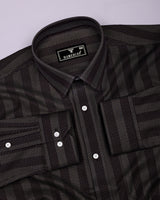 Apache Dusty Green Houndstooth Stripe Premium Giza Shirt