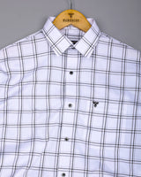 Whitestin With Black Waffle Dobby Check Shirt