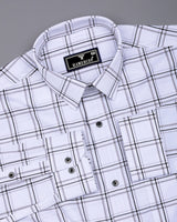 Whitestin With Black Waffle Dobby Check Shirt