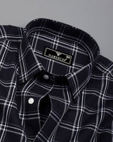 Blackstin With White Waffle Dobby Check Shirt