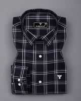 Blackstin With White Waffle Dobby Check Shirt