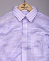 Wexford Purple With White Stripe Linen Cotton Designer Shirt