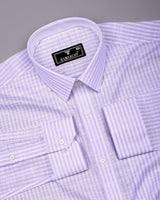 Wexford Purple With White Stripe Linen Cotton Designer Shirt