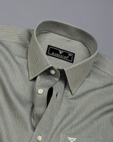 Pestry Green With White Stripe Premium Giza Shirt