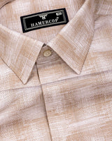 Wuhan Cream White Printed Formal Cotton Shirt