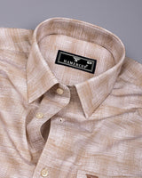 Wuhan Cream White Printed Formal Cotton Shirt