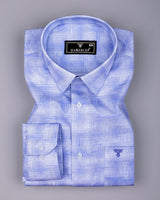 Wuhan Blue White Printed Formal Cotton Shirt