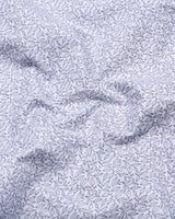 Gray Leaf Printed White Cotton Shirt