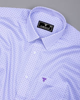 Meton SkyBlue With Gray Printed Formal Cotton Shirt