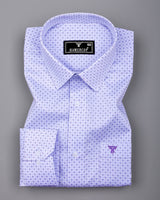 Meton SkyBlue With Gray Printed Formal Cotton Shirt