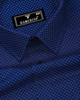 Cristos Blue With White Printed Formal Cotton Shirt