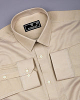 Cream Foho With White Dobby Textured Giza Shirt