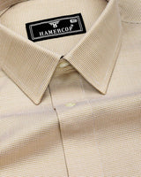 Cream Foho With White Dobby Textured Giza Shirt