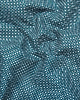 Ozgon Peacock Blue With White Printed Cotton Shirt Style Kurta