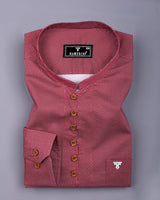 Ozgon Maroon With Gray Printed Cotton Shirt Style Kurta